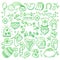 St. Patrick s Day icons set isolated on white background. Hand drawn doodle style vector illustration.