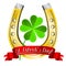 St. Patrick`s Day illustration - horseshoe, clover, shamrock