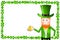 St. Patrick`s Day illustration - Leprechaun, clover, shamrock frame