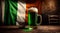 St. Patrick\\\'s Day. Irish holiday. Simple graphics. Photo of green celebratory beer. Ai generative