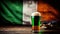 St. Patrick\\\'s Day. Irish holiday. Simple graphics. Photo of green celebratory beer. Ai generative