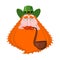 St. Patrick`s Day Leprechaun with red beard and pipe. Green hat.