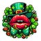 St Patrick\\\'s Day Lips clipart. generative ai