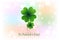 St. Patrick`s day lucky plant greetings card template