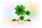 St. Patrick`s day lucky plant greetings card template