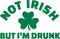 St. Patrick`s Day Party saying - Not irish but I`m drunk