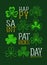 St. Patrick`s day poster with doodle shamrocks