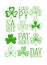 St. Patrick`s day poster with doodle shamrocks