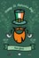 St Patrick`s day poster. Flat vector green orange poster Happy Saint Patricks day parade New York. Illustration hipster