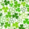 St. Patrick\'s day seamless pattern with green shamrock. Vector illustration.