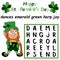 St. Patrick`s Day simple word search puzzle stock vector illustration. Help leprechaun with pot of gold find and mark all hidden