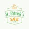 St. Patrick`s Day special offer sale text badge typography - vector eps8