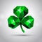 St. Patrick`s day symbol. Emerald clover or shamrock