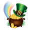 St. Patrick\'s Day symbols-Pot Of Gold and leprechaun hat.