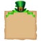 St.Patrick`s Day template. Old paper and leprechaun hat