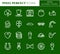 St. Patrick`s Day theme pixel perfect thin line icons. Set of elements of , shamrock, leprechaun hat, gold and other holiday rela