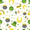 St. Patrick`s Day vector design seamless pattern