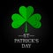 St Patrick\\\'s day wishes background with paper cutted clover leaf