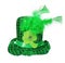 St. Patrick\'s Hat with feathers and clover leaf isolated