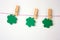 St Patrick`s paper decorations on clothespins