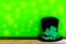 St. Patricks day background with hat and clover