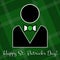 St Patricks Day card - figure, suit and bow tie