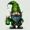 St. Patricks Day Gnome With Green Beer