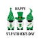 St. Patricks day gnomes. Quarantine Saint Patricks day and masked gnomes. Pandemic covid. Vector template for banner, poster,