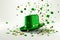 St Patricks Day green hat on white background. Generative AI