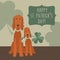 St. Patricks day greeting with funny Irish Setters