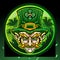 St. Patricks day. leprechaun head mecha mascot esport logo design.