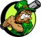 St. Patricks Day Leprechaun Holding Baseball Bat