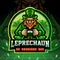 St. Patricks day leprechaun mascot esport logo design.