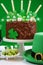 St Patricks Day Party Table with Chocolate Cake