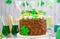 St Patricks Day Party Table with Chocolate Cake