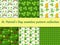 St. Patricks Day seamless pattern collection with beer and clover. Endless backdrop texture. Vector illustration.