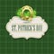 St. Patricks Day vintage holiday badge design. Vector illustration