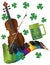 St Patricks Day Violin with Colorful Piano Keyboar