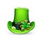 st.Patricks Days emerald clover on hat