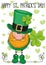 St Patricks greeting card with leprechaun