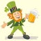 St Patricks leprechaun with beer