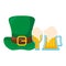 St patricks leprechaun hat with beers jars