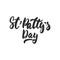 St` Patty`s Day - hand drawn lettering phrase for Irish holiday isolated on the white background. Fun brush ink inscription for ph