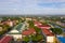 St. Paul Cathedral in the UNESCO World Heritage Site, Vigan Northern Luzon, Philippines. City landscape in the morning, view from