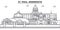 St. Paul, Minnesota architecture line skyline illustration. Linear vector cityscape with famous landmarks, city sights