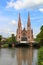 St. Paul\'s Church and Ill river, Strasbourg, France