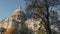 St Pauls Cathedral, a popular London tourist attraction and landmark on a bright blue sky day in Aut