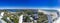 St Pete Beach on a beautiful winter day as seen from city rooftop - Panoramic view