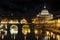 St. Peter basilica and Tiber river at night