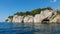 St. Peter Forest Park in Makarska seen from water.